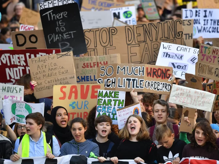 Students march for climate justice in Edinburgh.